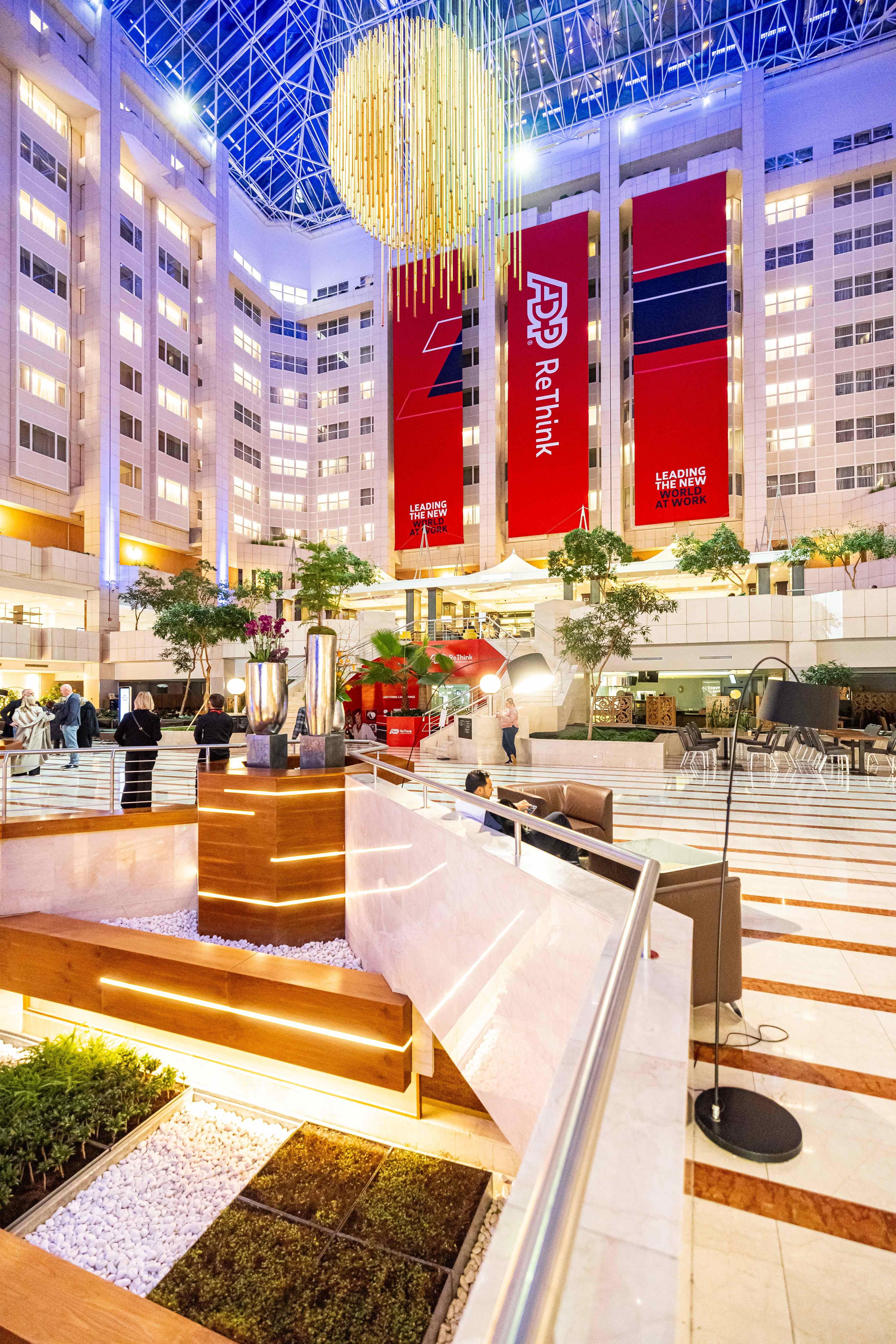 ADP ReThink banners at Hilton Prague 2026